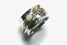 Three Stone Spinner Ring