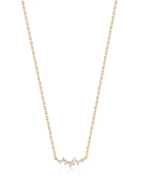 Tiny Dainty Necklace, 18K Gold Plated, .925 Sterling Silver Luxury Irregular Zircon Necklace