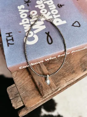 Tiny White Turquoise Necklace