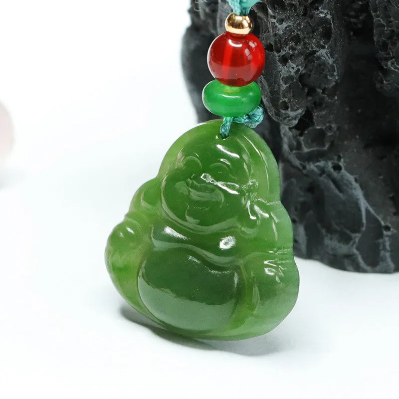 Tranquil Hetian Jade Maitreya Buddha Pendant