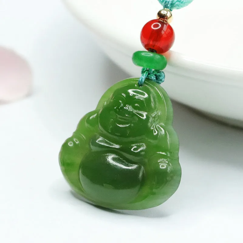 Tranquil Hetian Jade Maitreya Buddha Pendant