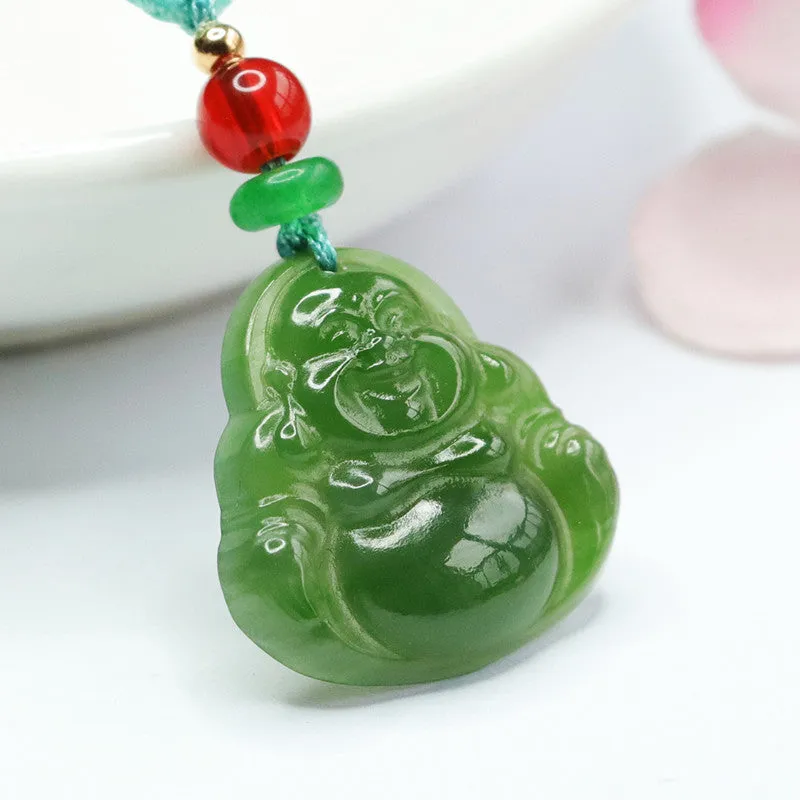 Tranquil Hetian Jade Maitreya Buddha Pendant
