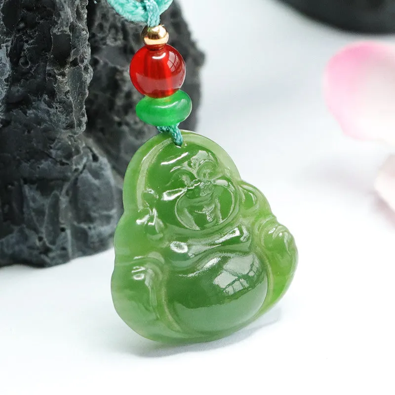 Tranquil Hetian Jade Maitreya Buddha Pendant