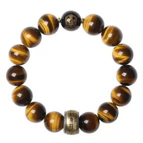 Treasure Blue Tiger Eye Buddha Beads Bracelet - Unisex Jewelry