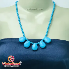 Turquoise Beaded Trendy Statement Choker Necklace