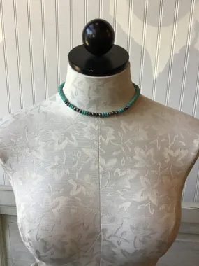 Turquoise  Navajo Style Bead Choker Necklace