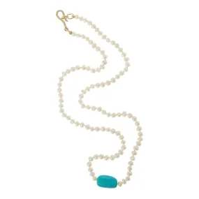 Turquoise Pearl Necklace (45cm)