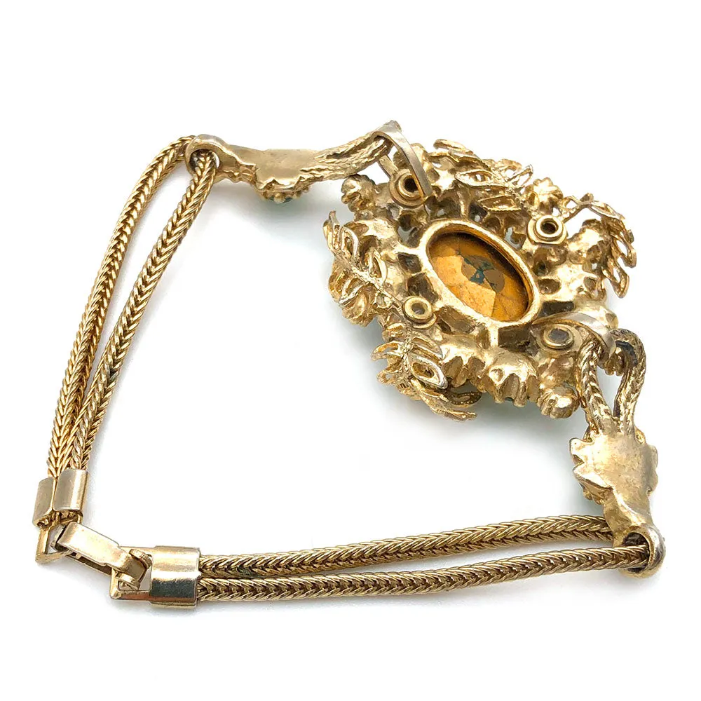 【USA輸入】ヴィンテージ グリーン フローラル ブレスレット/Vintage Green Floral Bracelet