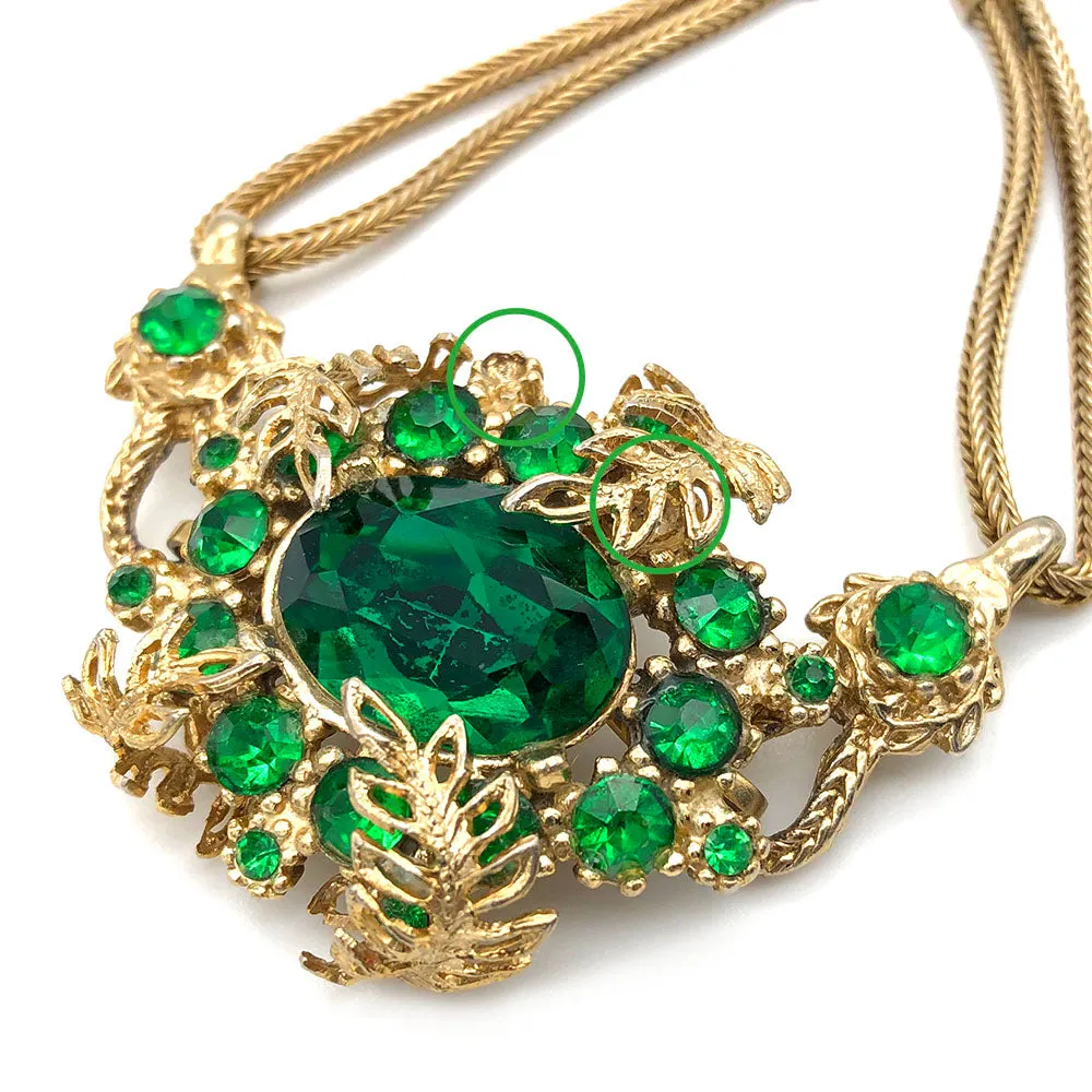 【USA輸入】ヴィンテージ グリーン フローラル ブレスレット/Vintage Green Floral Bracelet