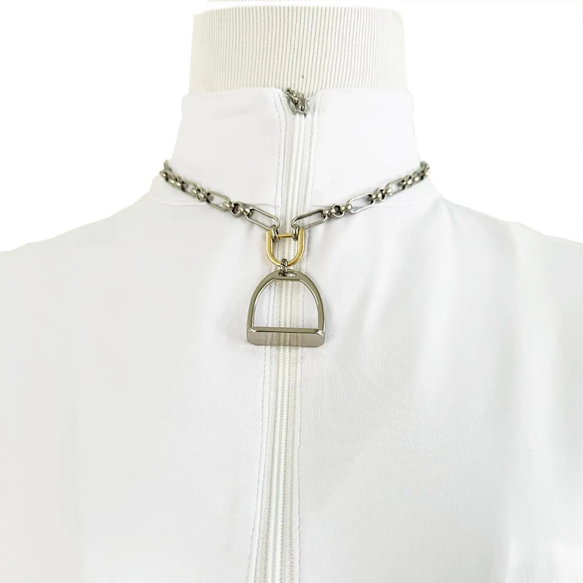V2 Designs Loose Link Mixed Media Stirrup Necklace