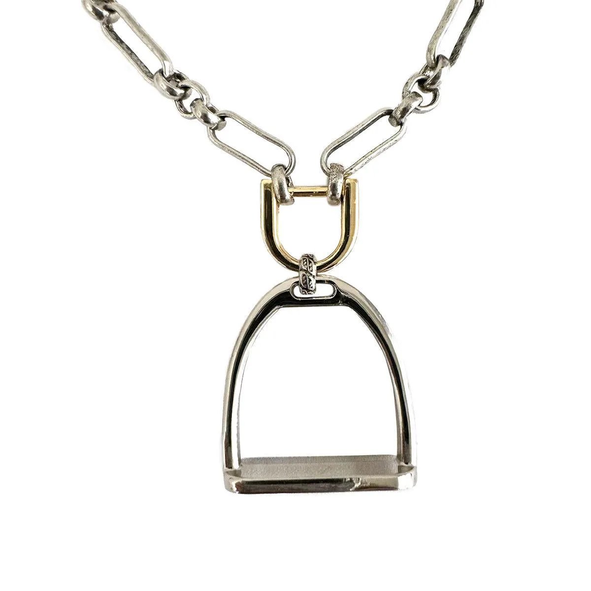 V2 Designs Loose Link Mixed Media Stirrup Necklace