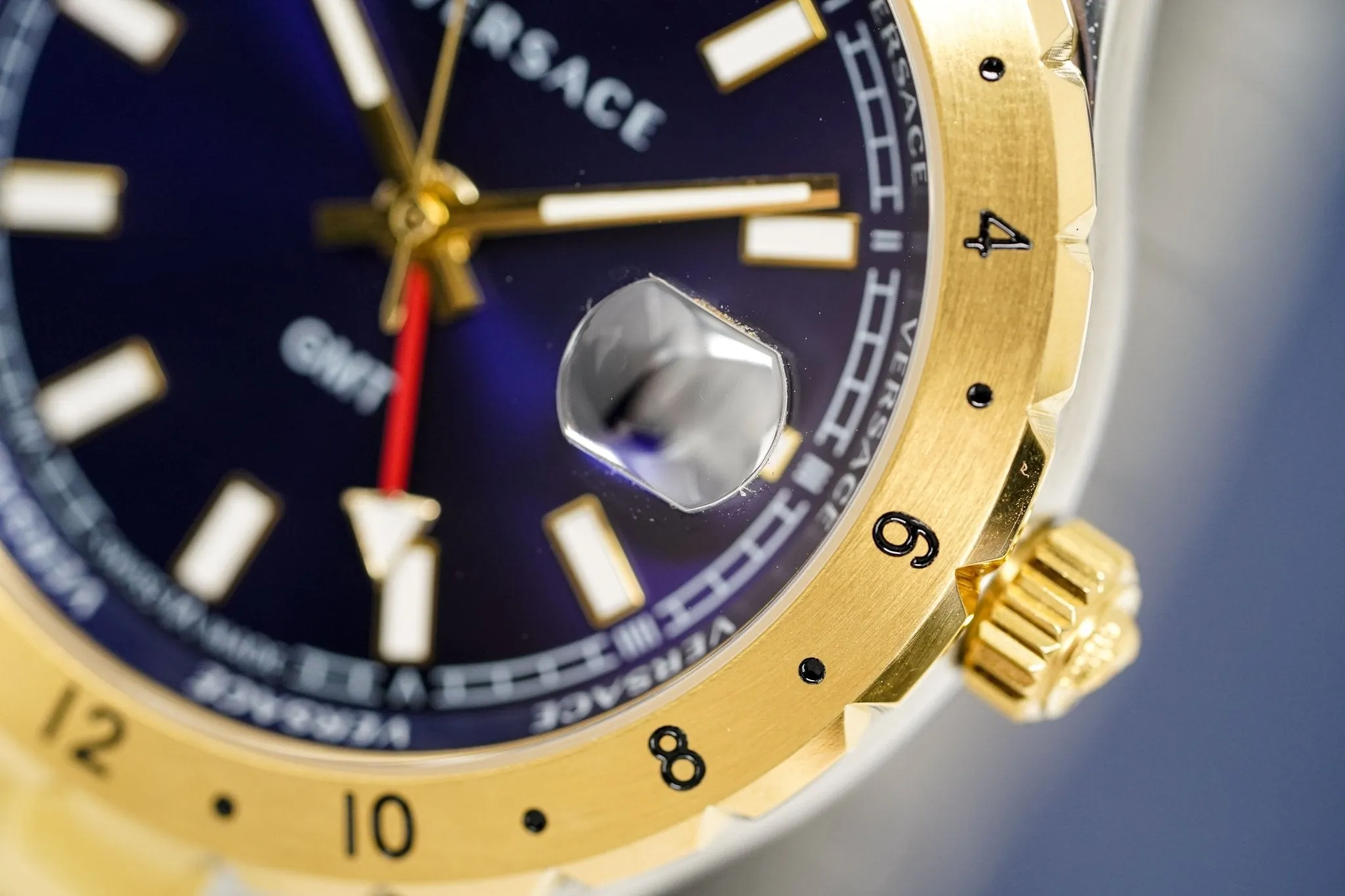 Versace Men's Watch Hellenyium GMT Blue Two-Tone Bracelet V11060017