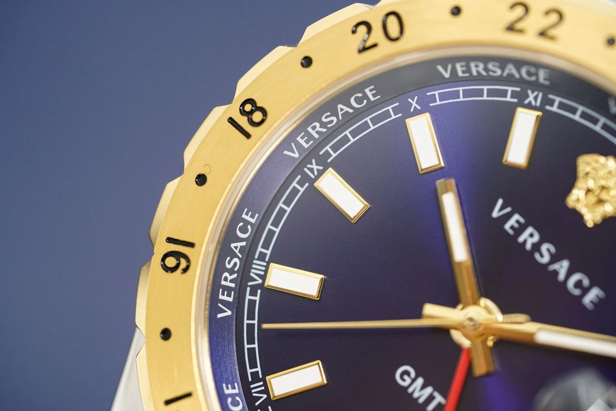 Versace Men's Watch Hellenyium GMT Blue Two-Tone Bracelet V11060017