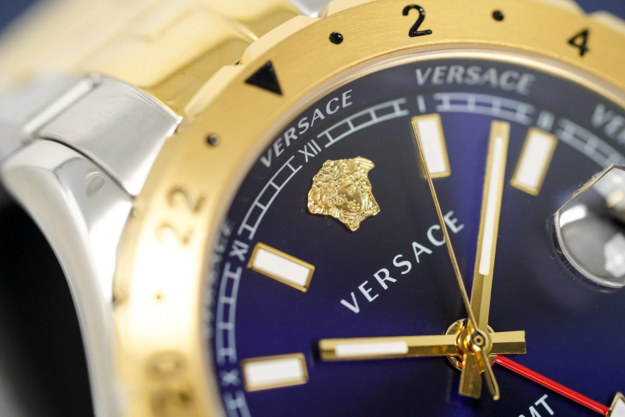 Versace Men's Watch Hellenyium GMT Blue Two-Tone Bracelet V11060017