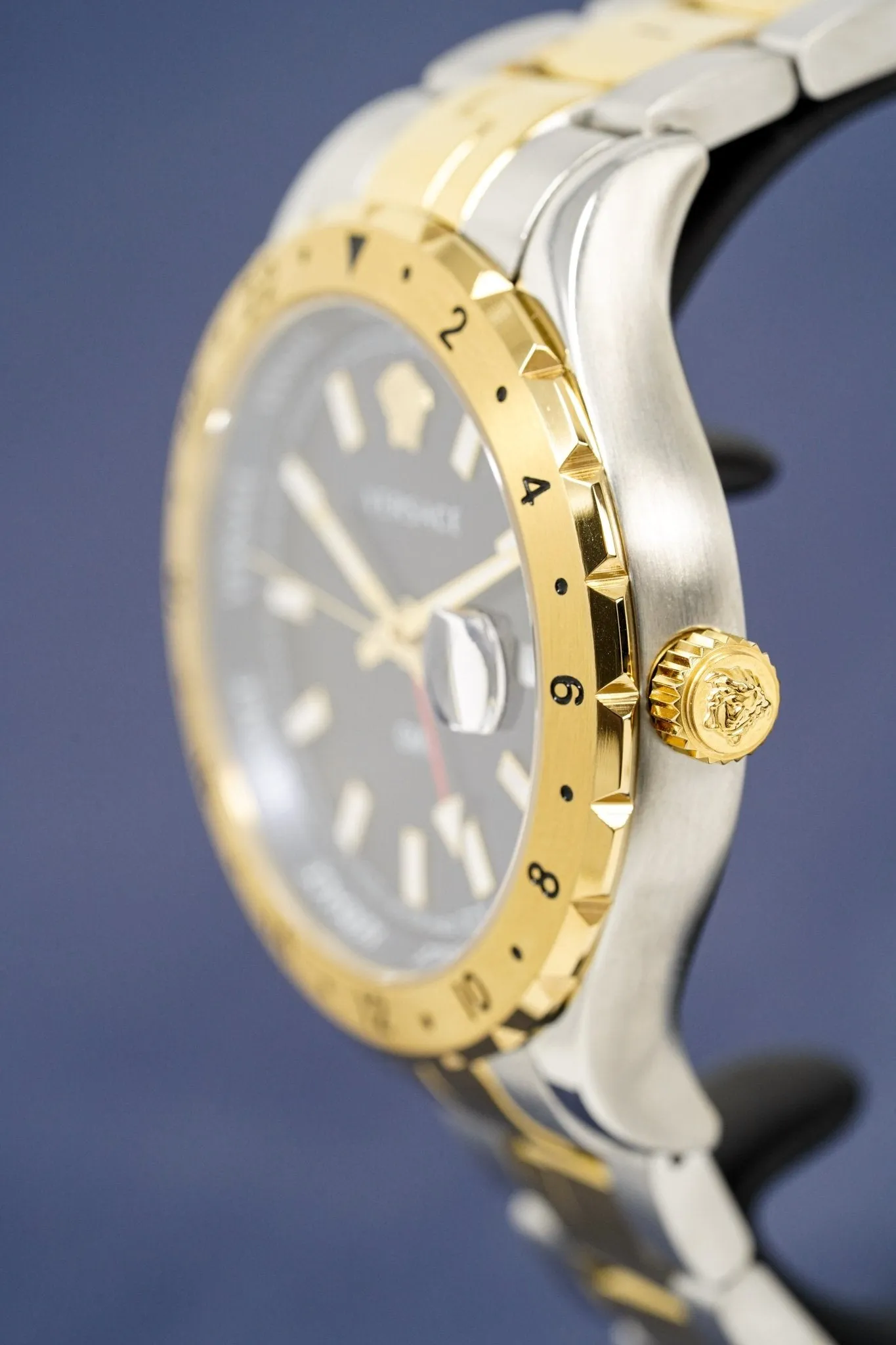 Versace Men's Watch Hellenyium GMT Blue Two-Tone Bracelet V11060017