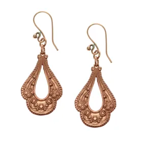 Victorian Open Teardrop Copper Earrings