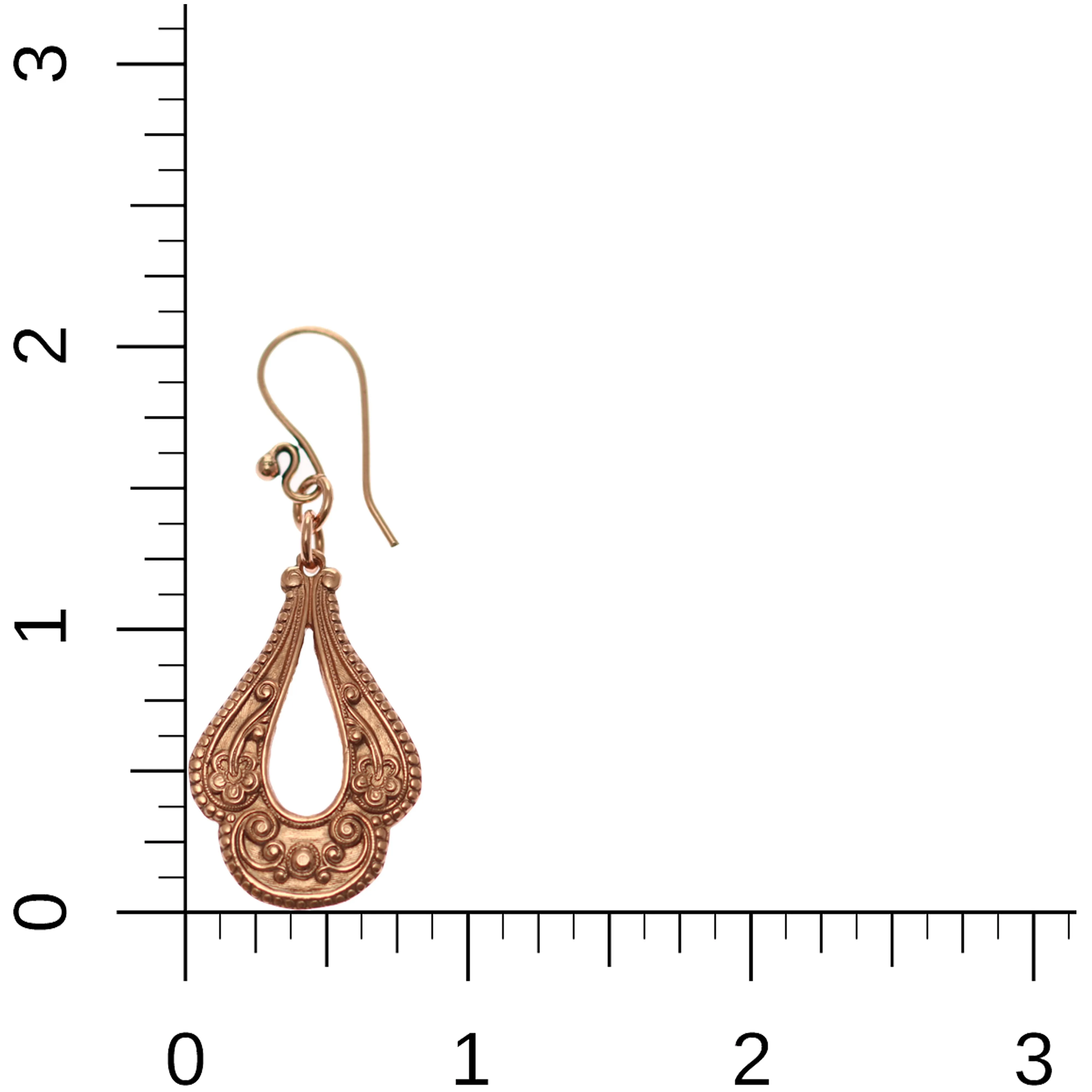Victorian Open Teardrop Copper Earrings