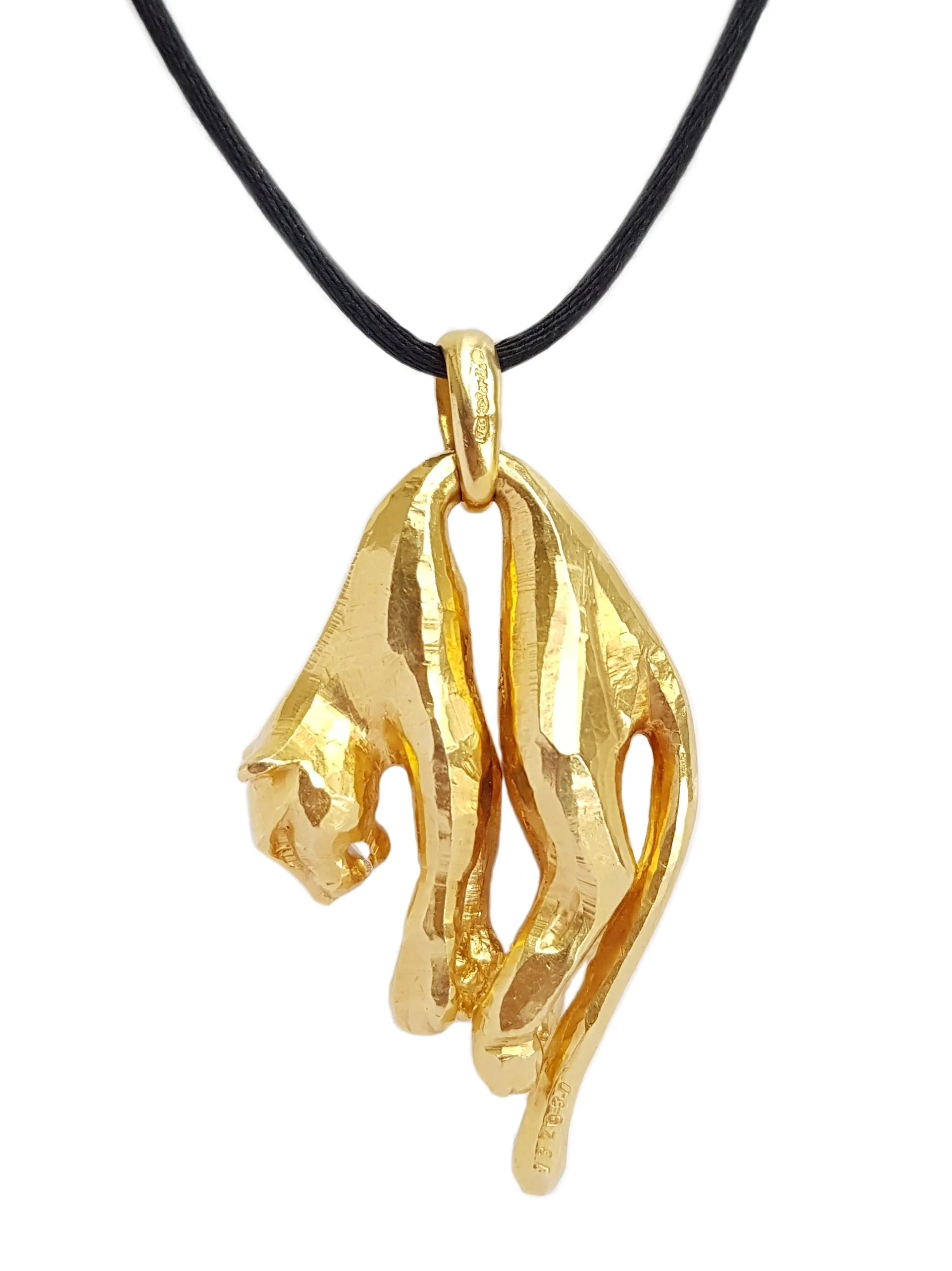 Vintage 1981 Cartier Panthère Molle Pendant Necklace with Cord & Chain