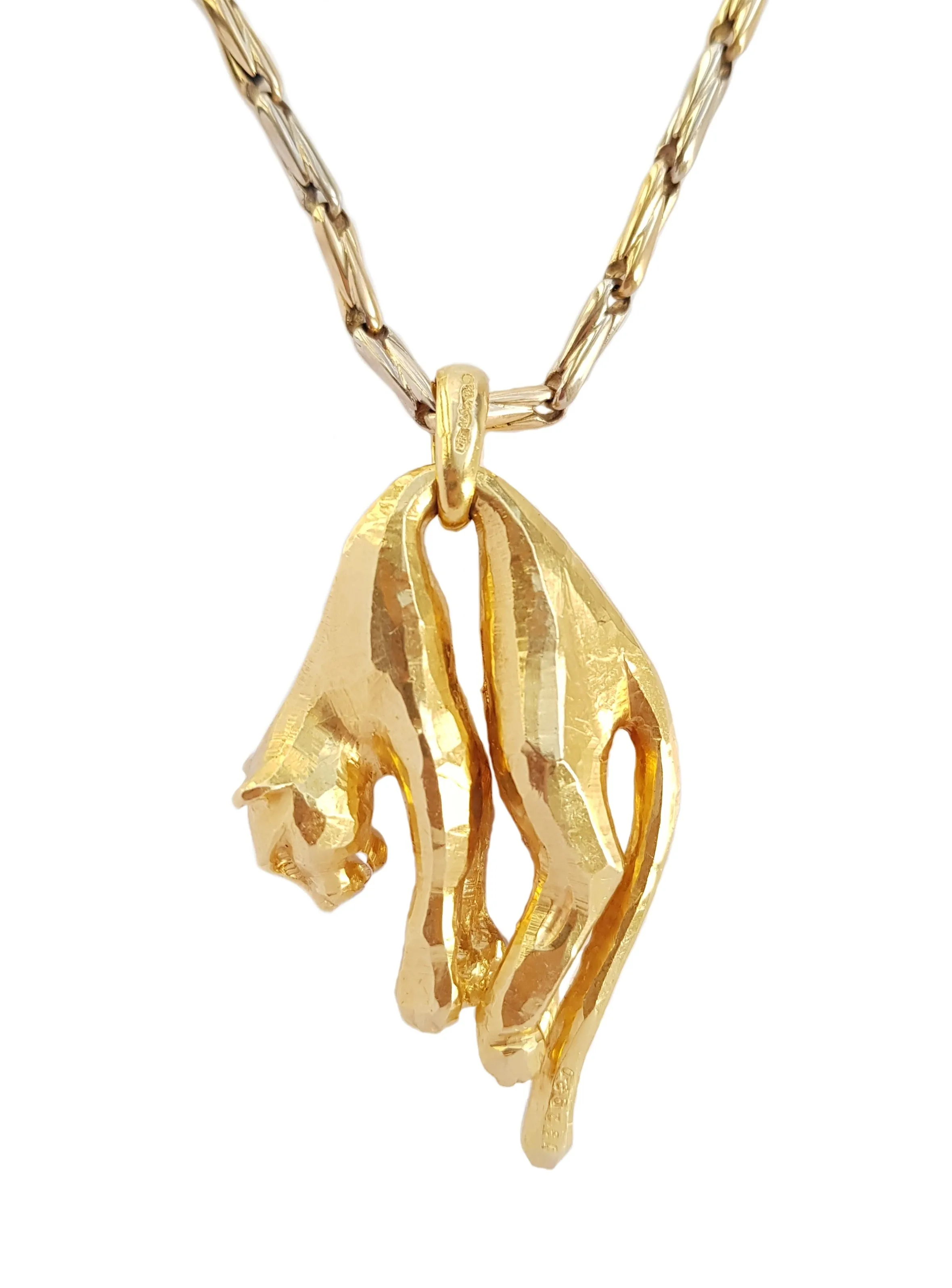 Vintage 1981 Cartier Panthère Molle Pendant Necklace with Cord & Chain