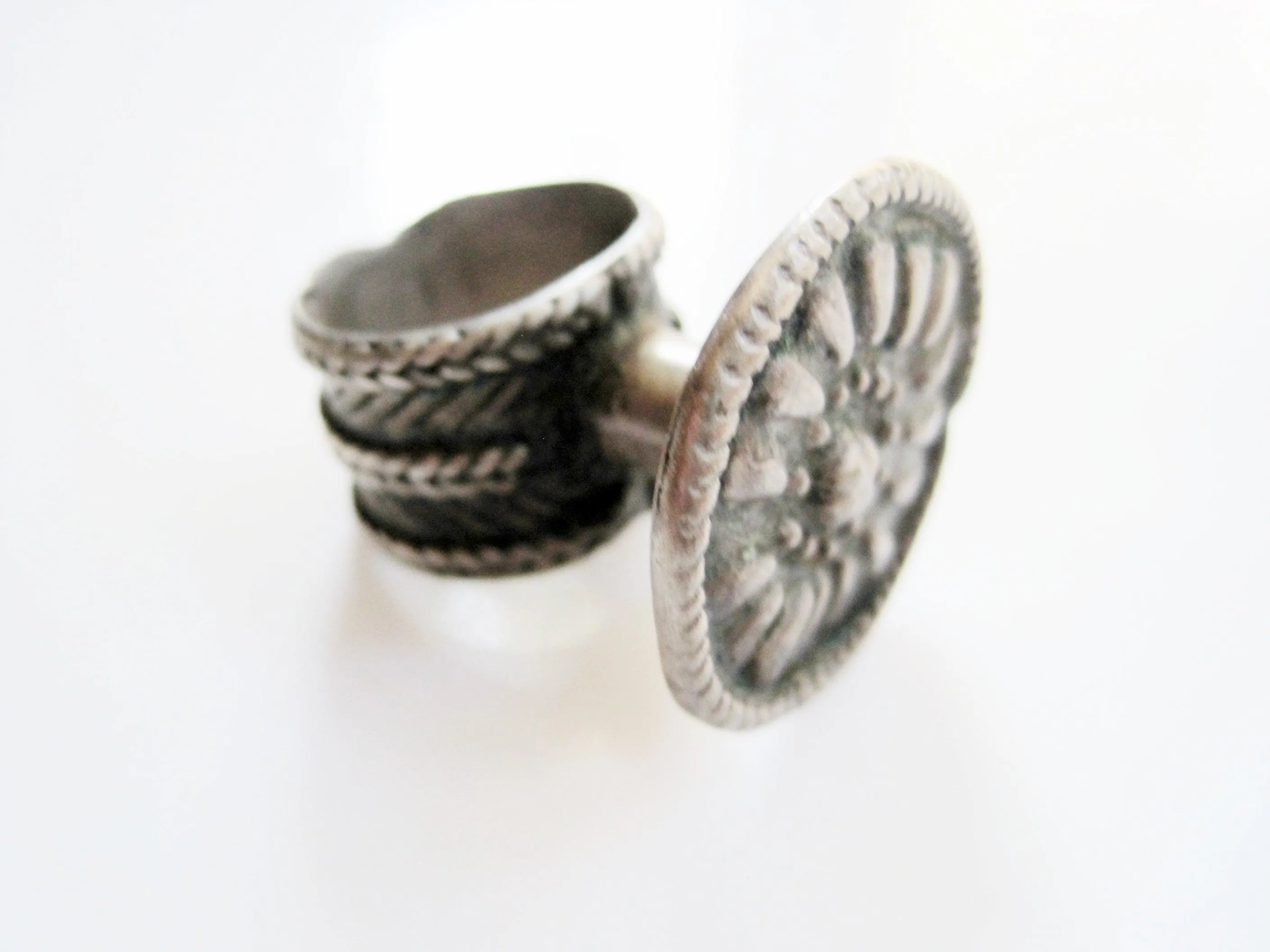 Vintage Ethiopian or Yemeni Tower Ring Size 5