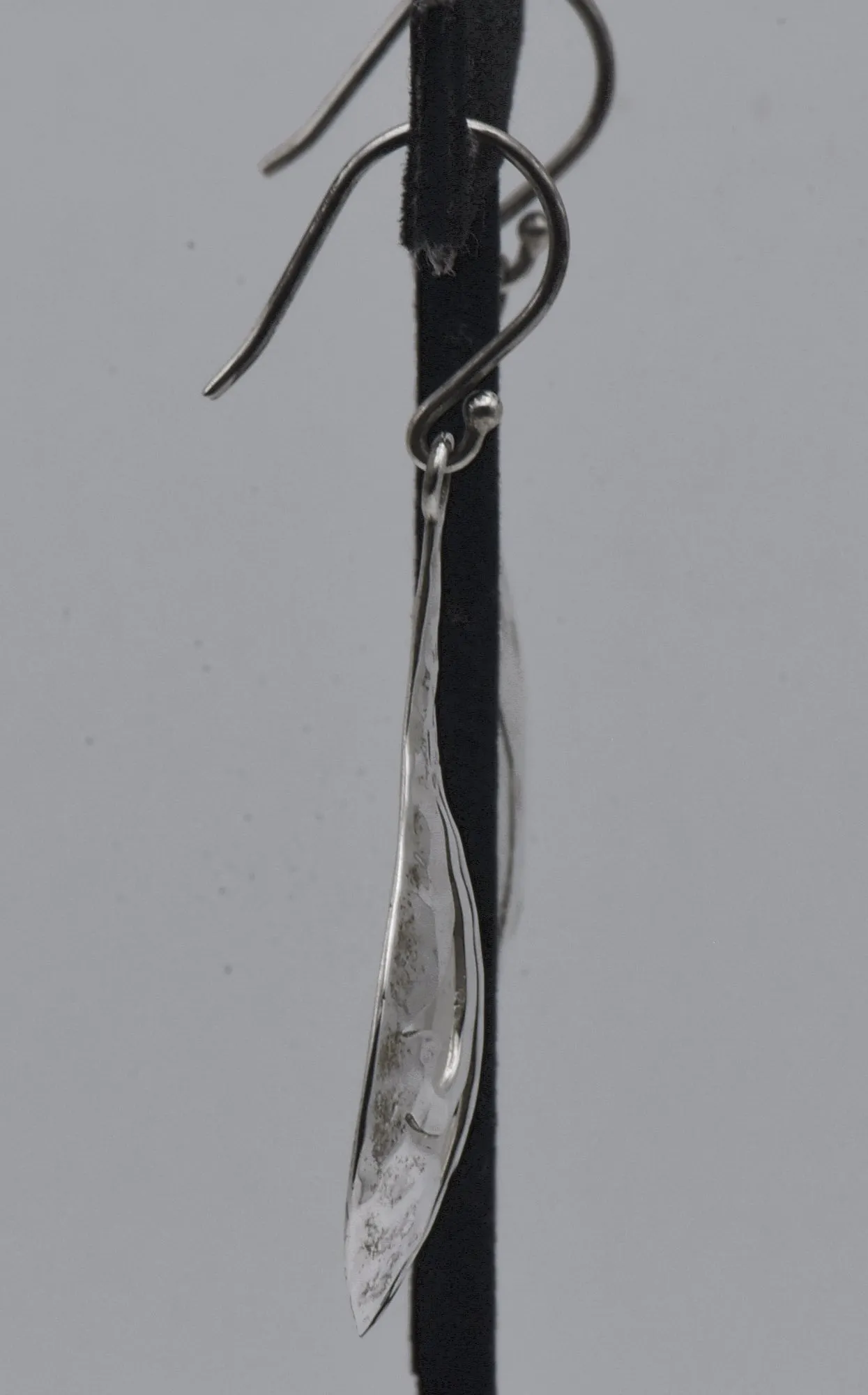 Vintage Sterling Silver Hammered Texture Teardrop Earrings