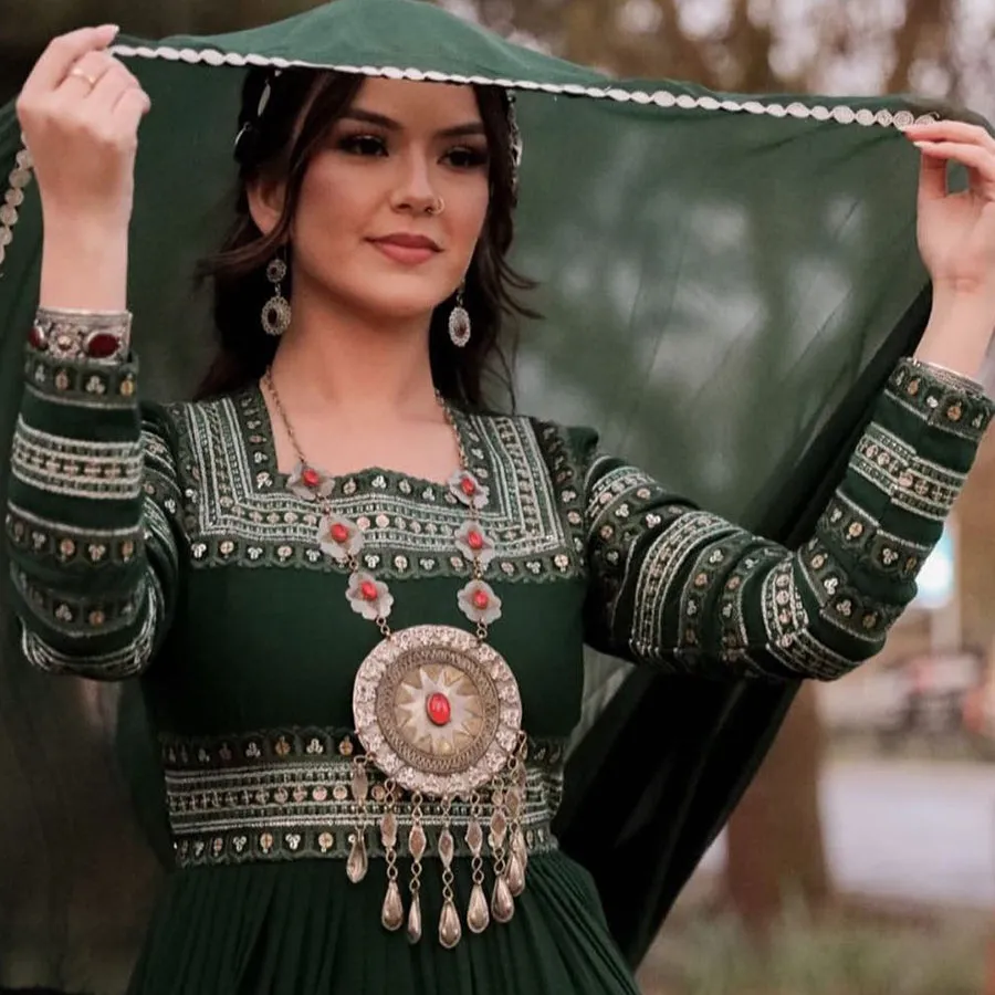 Vintage Turkmen Round Massive Pendant Necklace