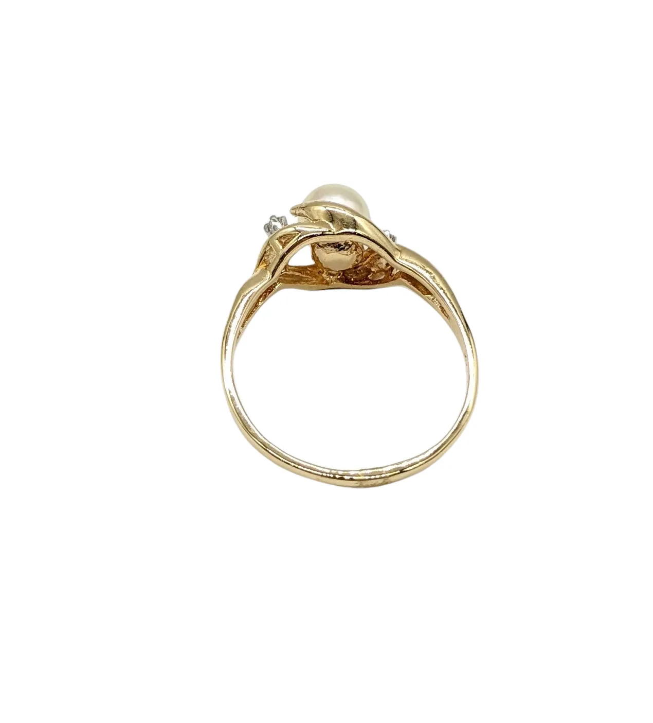 White Pearl Split Mount Bypass Ring