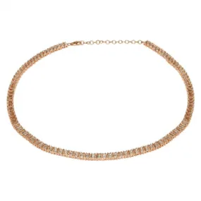 White Topaz Baguette Tennis Necklace