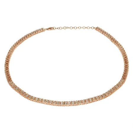 White Topaz Baguette Tennis Necklace