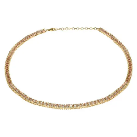 White Topaz Baguette Tennis Necklace
