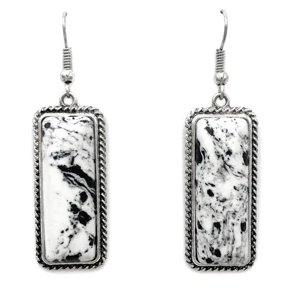 White Turquoise Stone Earrings
