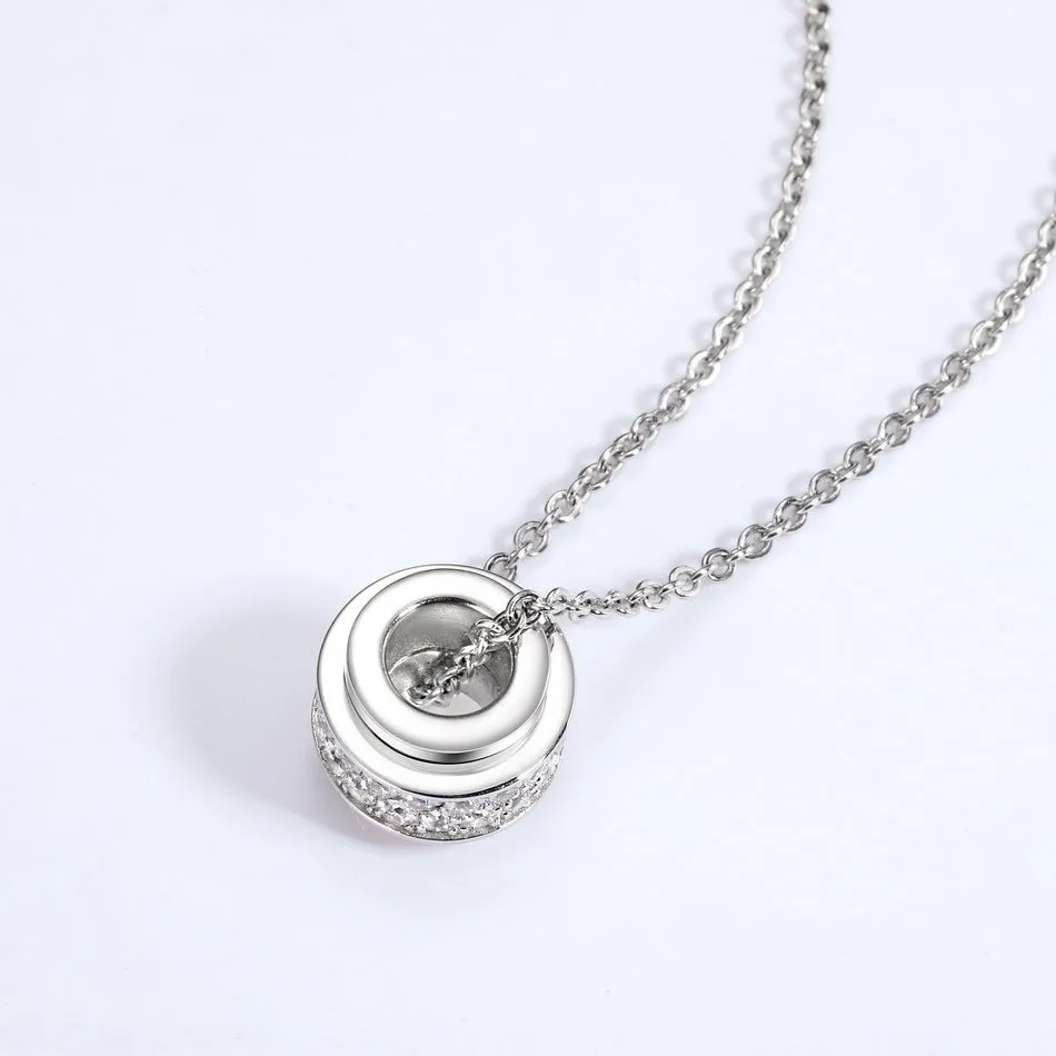 Women's Necklace 925 Silver Platinum-Plated Pendant Necklace  Gift for Girls