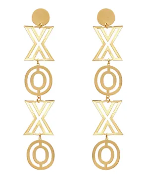 XOXO Drop Earrings - Gold