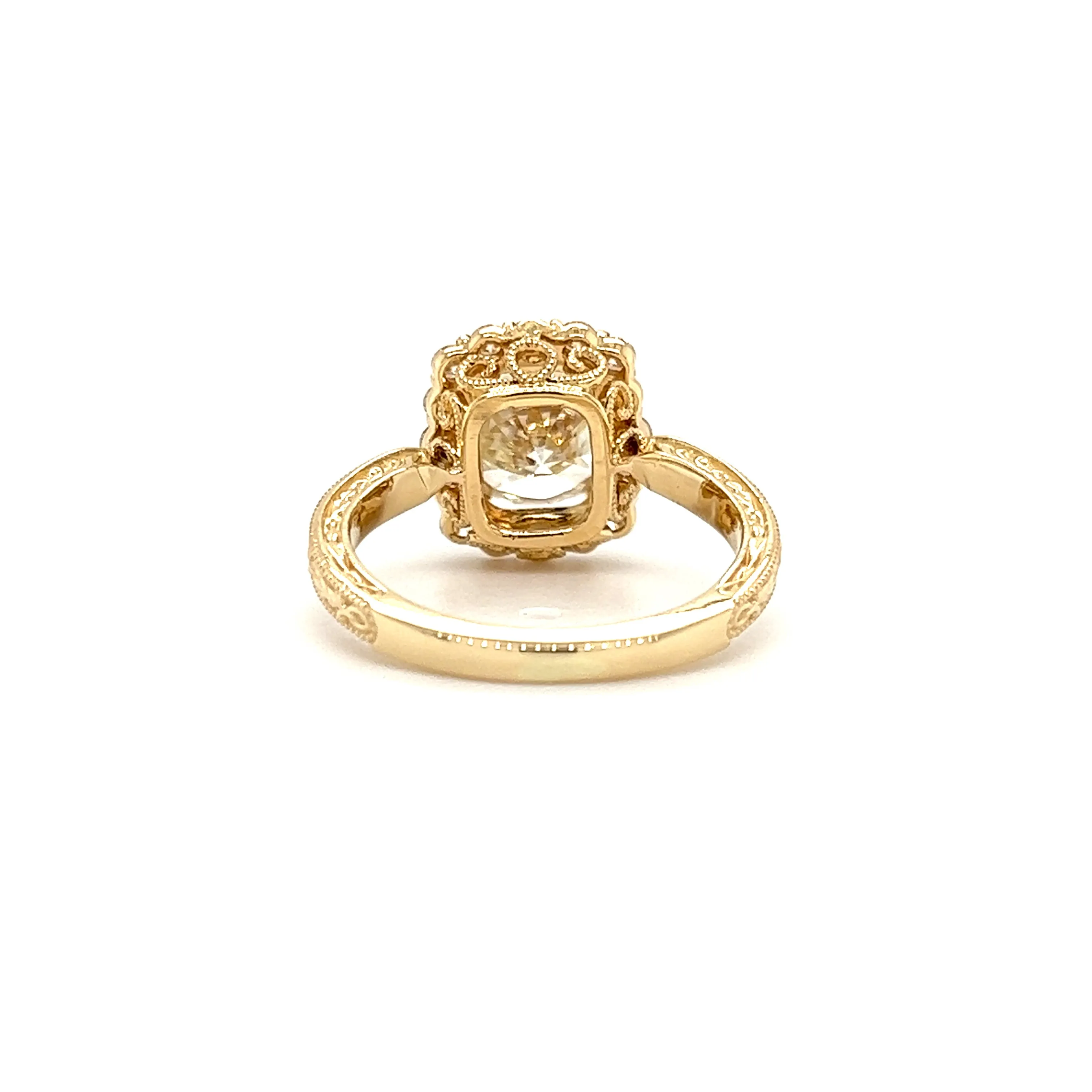 Yellow Diamond 2.68ct Ring with Diamond Halo in 18K and 14K Yellow Gold