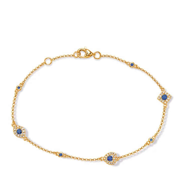 Yellow Gold Sapphire & Diamond Bracelet