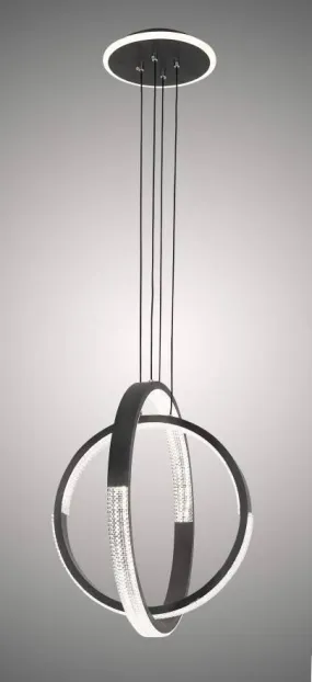 YingYang Modern Luxury Black Vertical Dual Ring LED Pendant Light