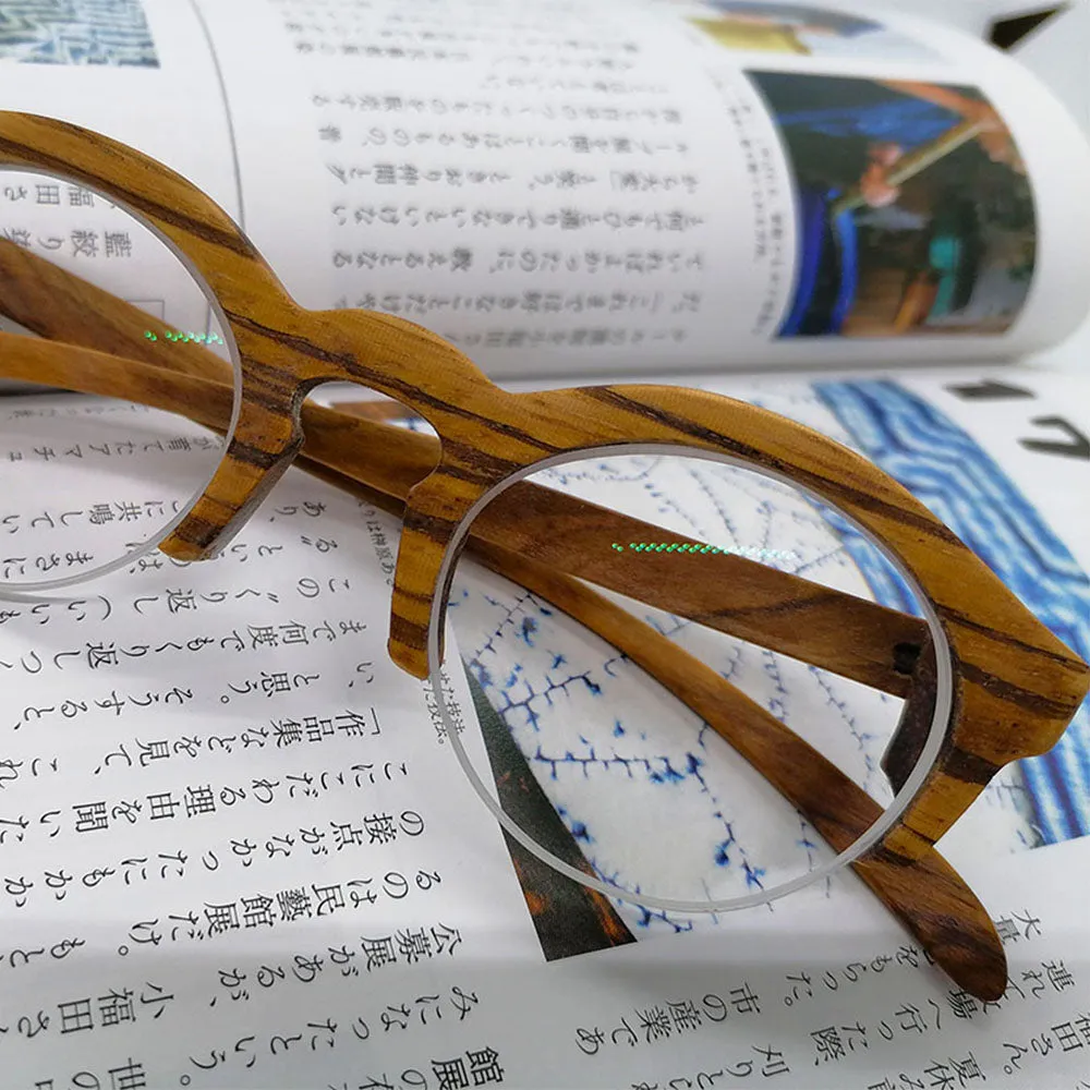 zebra wood Semi-rimless THANKS