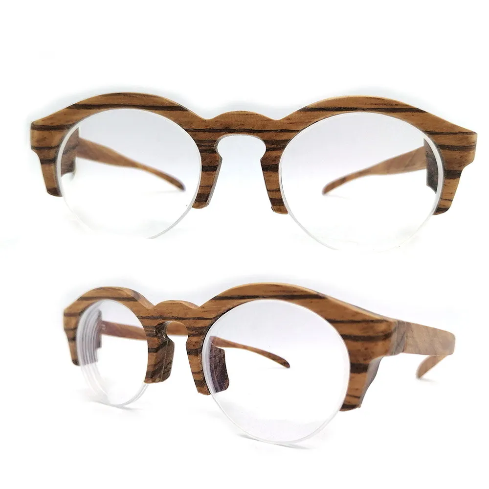 zebra wood Semi-rimless THANKS