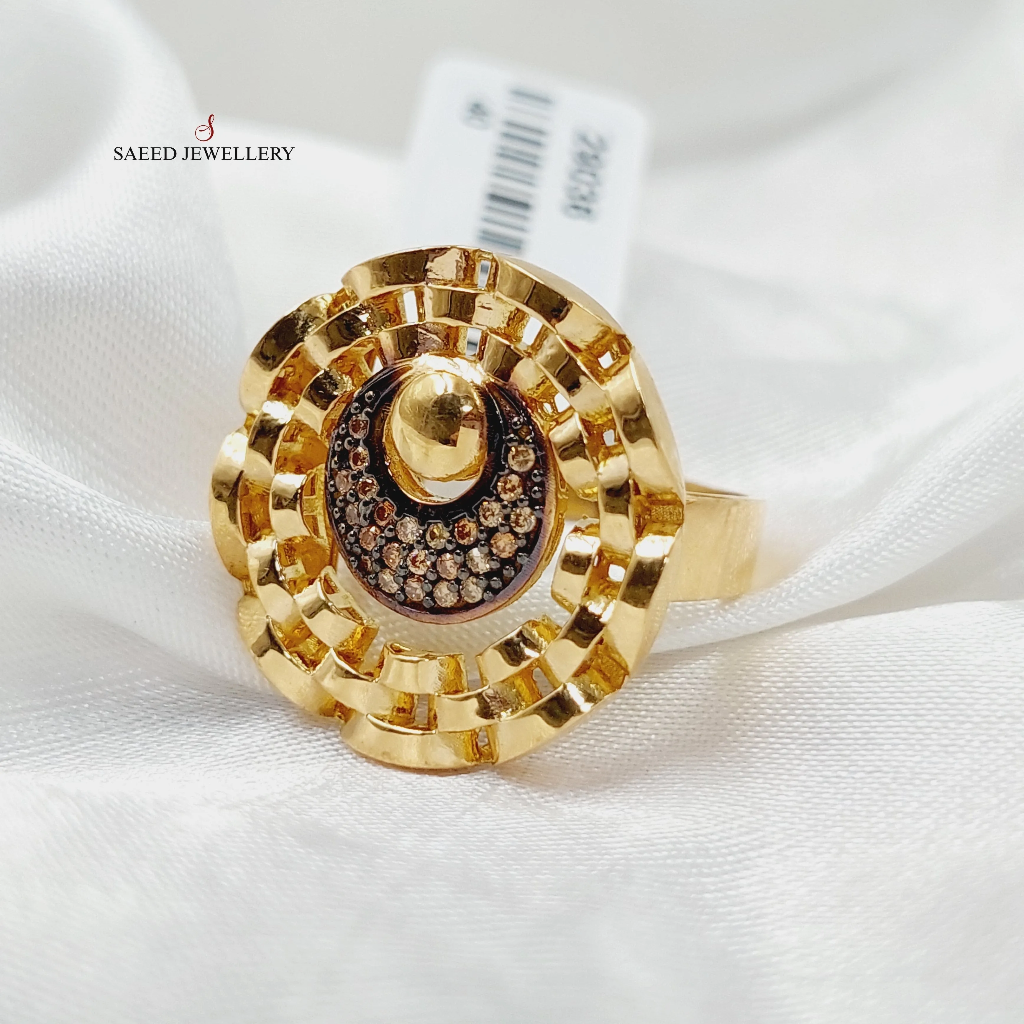 Zircon Studded Moon Ring