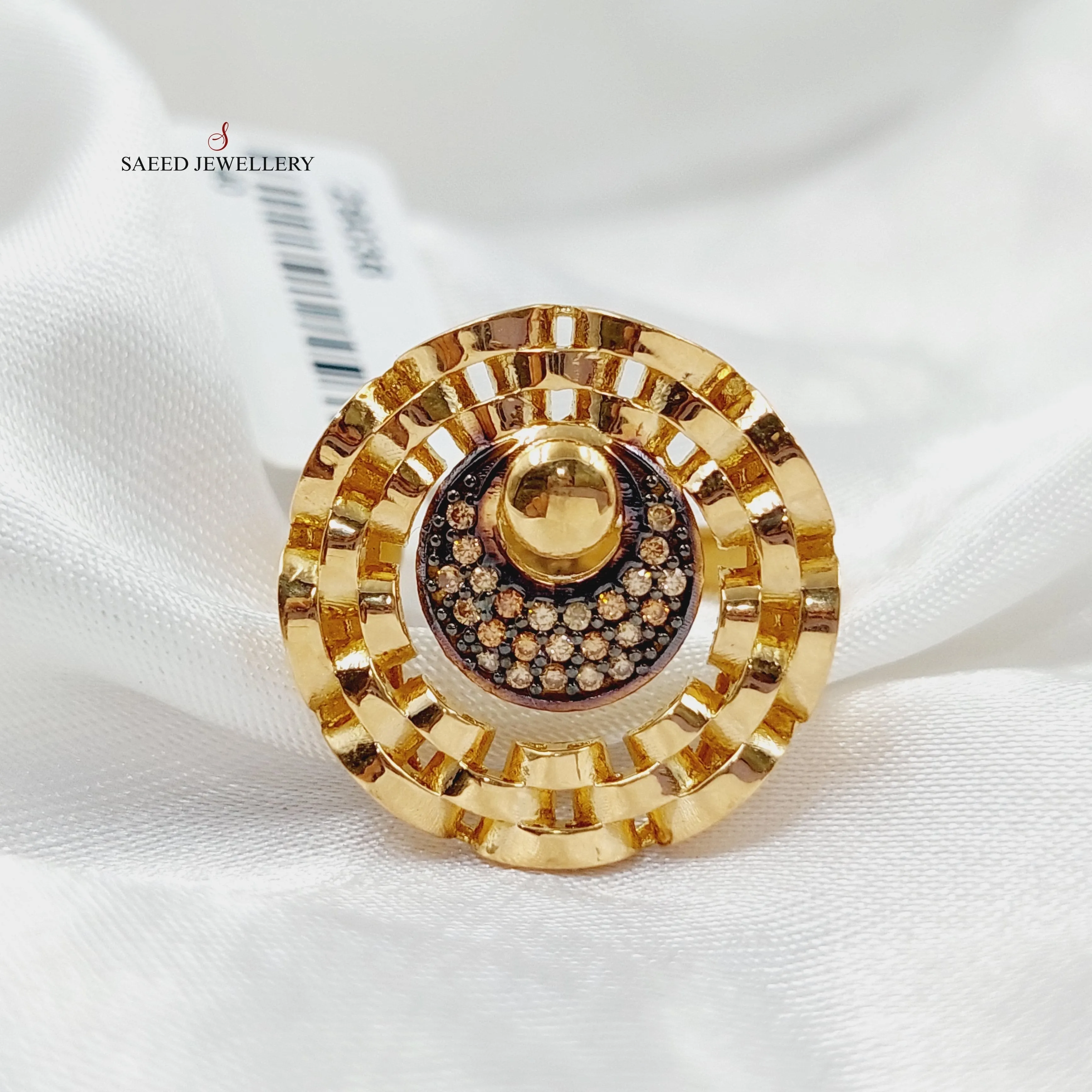 Zircon Studded Moon Ring