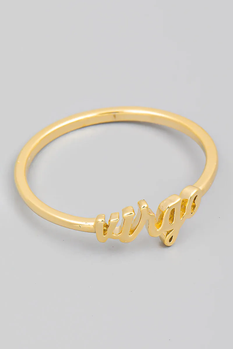Zodiac Dainty Cursive Ring