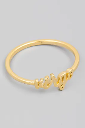 Zodiac Dainty Cursive Ring