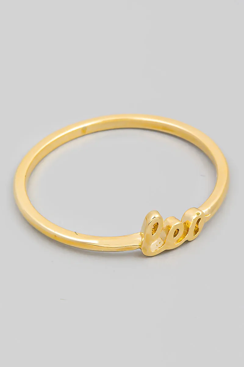 Zodiac Dainty Cursive Ring