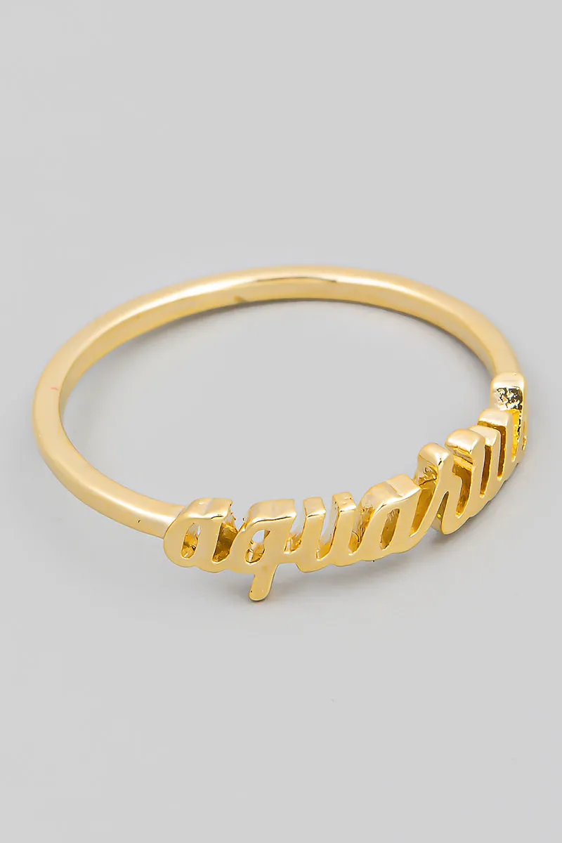 Zodiac Dainty Cursive Ring